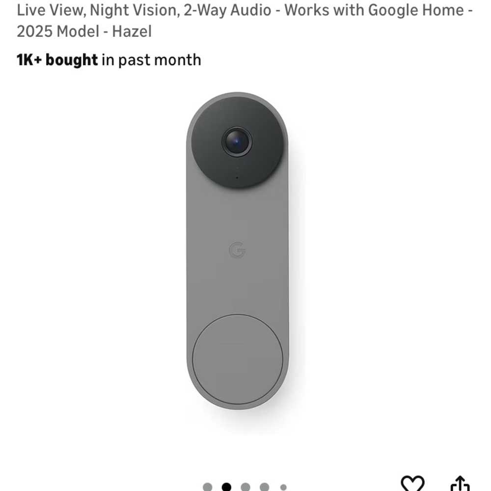 Google Nest Doorbell Wired in Dark Gray